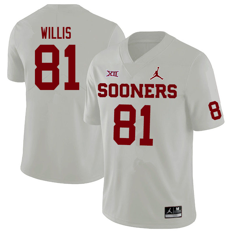 Jordan Brand Men #81 Brayden Willis Oklahoma Sooners College Football Jerseys Sale-White - Click Image to Close